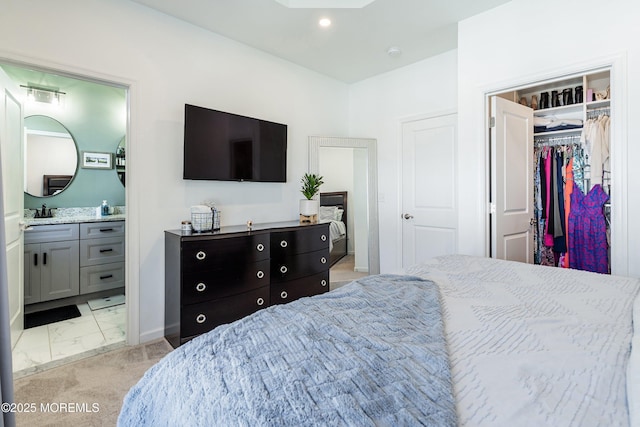 107 Celebration Blvd, Brick, NJ 08723 - bedroom featuring a spacious closet, ensuite bath, recessed lighting, and light marble finish floors