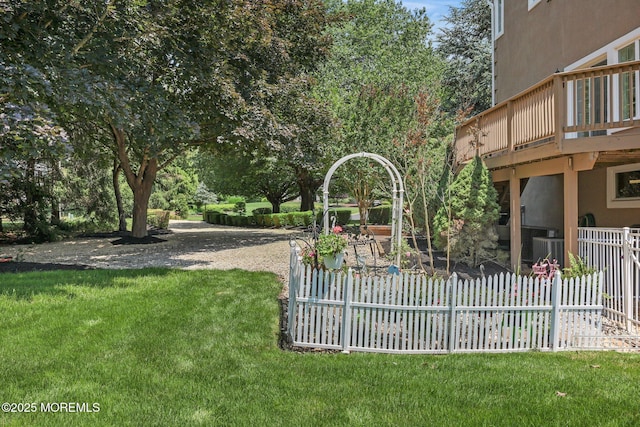 9 Old Cider Mill Rd, Manalapan, NJ 07726 - view of yard featuring a wooden deck