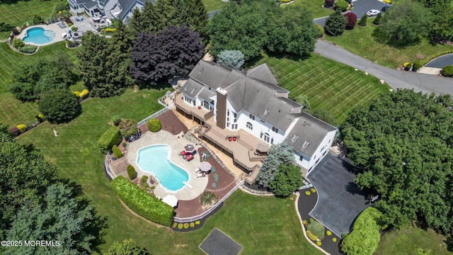 9 Old Cider Mill Rd, Manalapan, NJ 07726 - aerial view of property's location featuring a pool