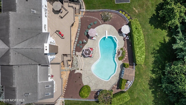 9 Old Cider Mill Rd, Manalapan, NJ 07726 - aerial view of a pool area