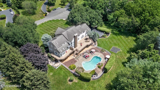 9 Old Cider Mill Rd, Manalapan, NJ 07726 - bird's eye view of a pool