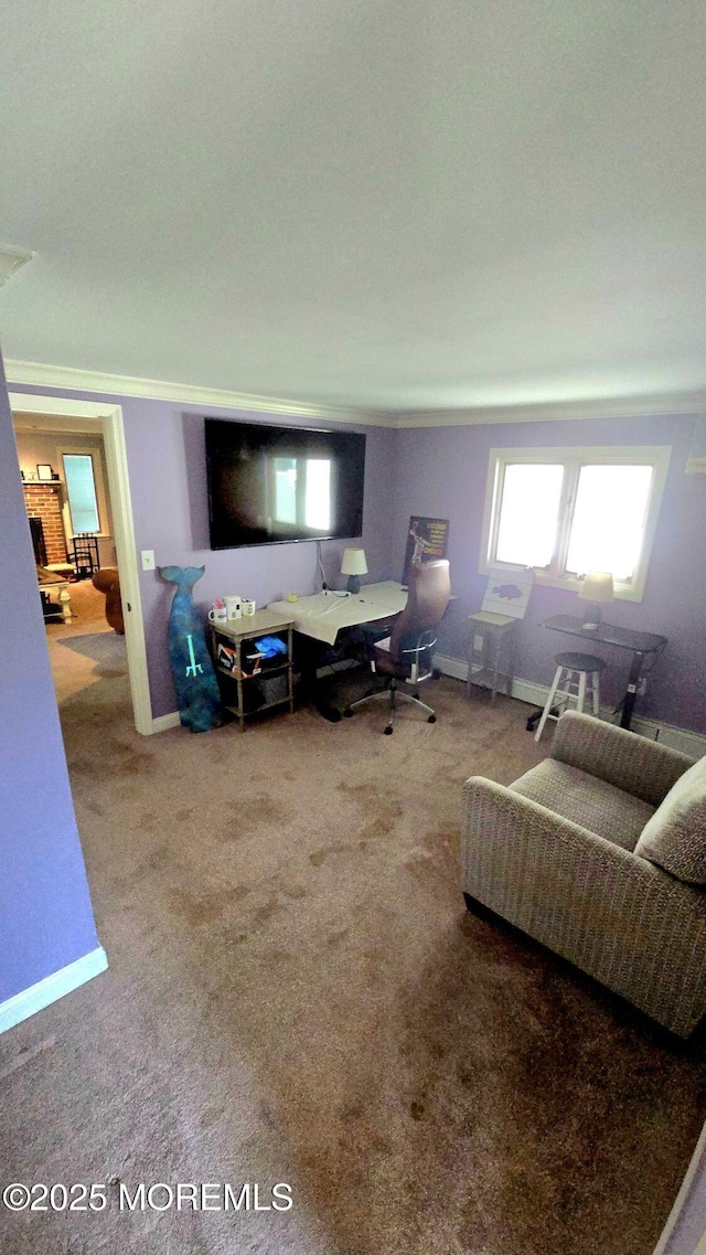 417 Carter Ave, Point Pleasant Beach, NJ 08742 - living area featuring carpet floors and baseboards
