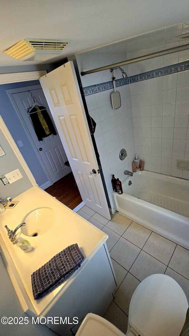 417 Carter Ave, Point Pleasant Beach, NJ 08742 - full bathroom featuring bathing tub / shower combination, tile patterned flooring, and vanity