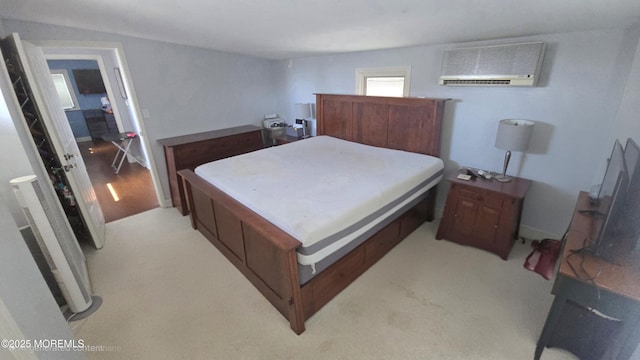 417 Carter Ave, Point Pleasant Beach, NJ 08742 - bedroom featuring a wall mounted air conditioner and light colored carpet