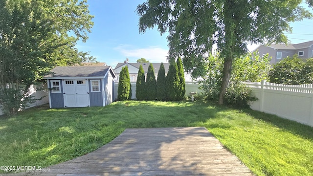 417 Carter Ave, Point Pleasant Beach, NJ 08742 - fenced backyard with a storage shed and a deck