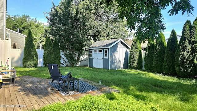 417 Carter Ave, Point Pleasant Beach, NJ 08742 - view of yard with a storage shed and a wooden deck