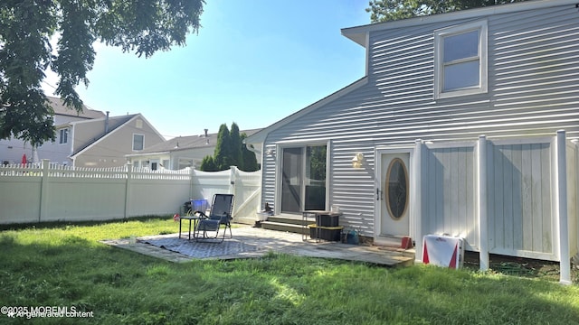 417 Carter Ave, Point Pleasant Beach, NJ 08742 - back of property featuring entry steps, a fenced backyard, and a patio