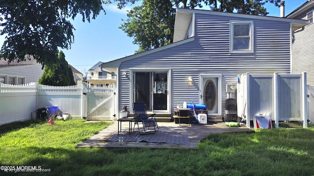 417 Carter Ave, Point Pleasant Beach, NJ 08742 - rear view of house with a gate, a fenced backyard, and a patio