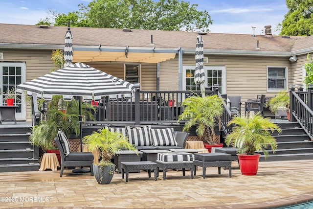 707 Cambridge Rd, Lanoka Harbor, NJ 08734 - view of patio with a wooden deck and an outdoor living space