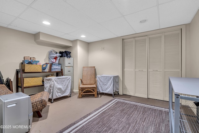 707 Cambridge Rd, Lanoka Harbor, NJ 08734 - interior space with a drop ceiling and recessed lighting