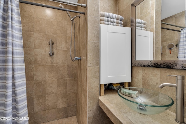707 Cambridge Rd, Lanoka Harbor, NJ 08734 - full bath with a tile shower and tile walls