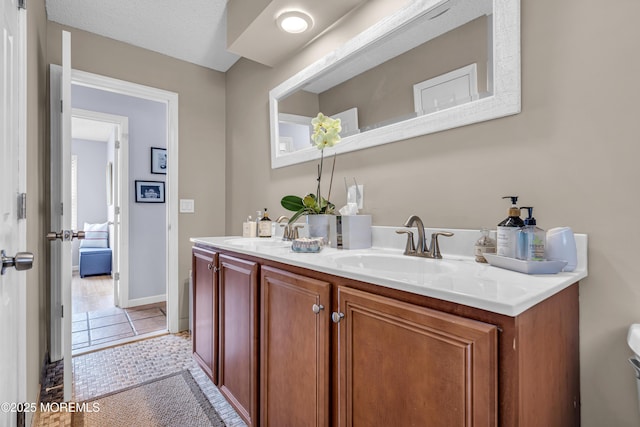 707 Cambridge Rd, Lanoka Harbor, NJ 08734 - bathroom featuring double vanity and tile patterned floors