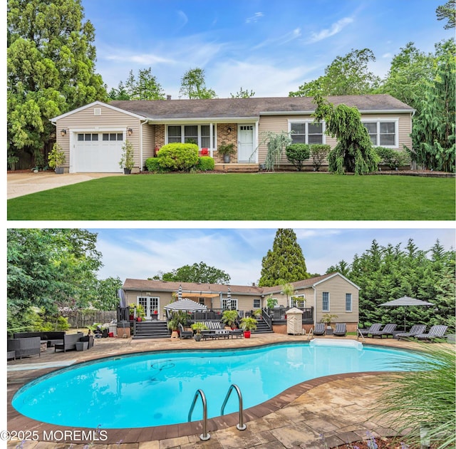 707 Cambridge Rd, Lanoka Harbor, NJ 08734 - outdoor pool featuring an outdoor living space and french doors