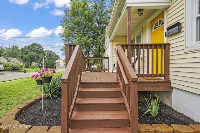 908 S Concourse, Keyport, NJ 07735 - deck featuring stairs and a yard