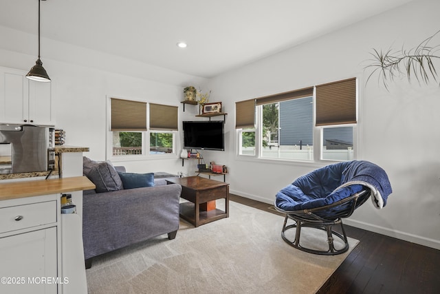 908 S Concourse, Keyport, NJ 07735 - living area with hardwood / wood-style floors and recessed lighting