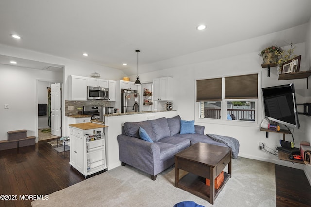 908 S Concourse, Keyport, NJ 07735 - living area featuring recessed lighting and dark wood-style flooring