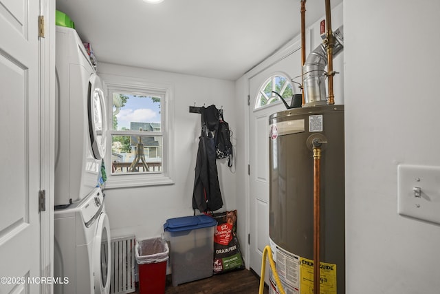 908 S Concourse, Keyport, NJ 07735 - utility room with estacked washer and dryer and water heater
