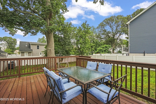 908 S Concourse, Keyport, NJ 07735 - deck with outdoor dining space and a fenced backyard