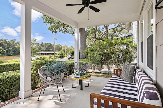 312 Lake Dr, Allenhurst, NJ 07711 - view of patio / terrace featuring ceiling fan and outdoor lounge area