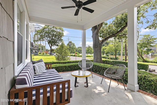 312 Lake Dr, Allenhurst, NJ 07711 - covered porch with ceiling fan