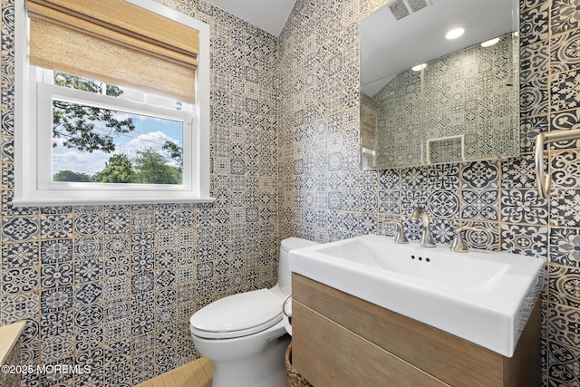 312 Lake Dr, Allenhurst, NJ 07711 - bathroom featuring tile walls and vanity
