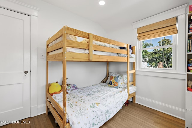 312 Lake Dr, Allenhurst, NJ 07711 - bedroom with wood finished floors, recessed lighting, and vaulted ceiling