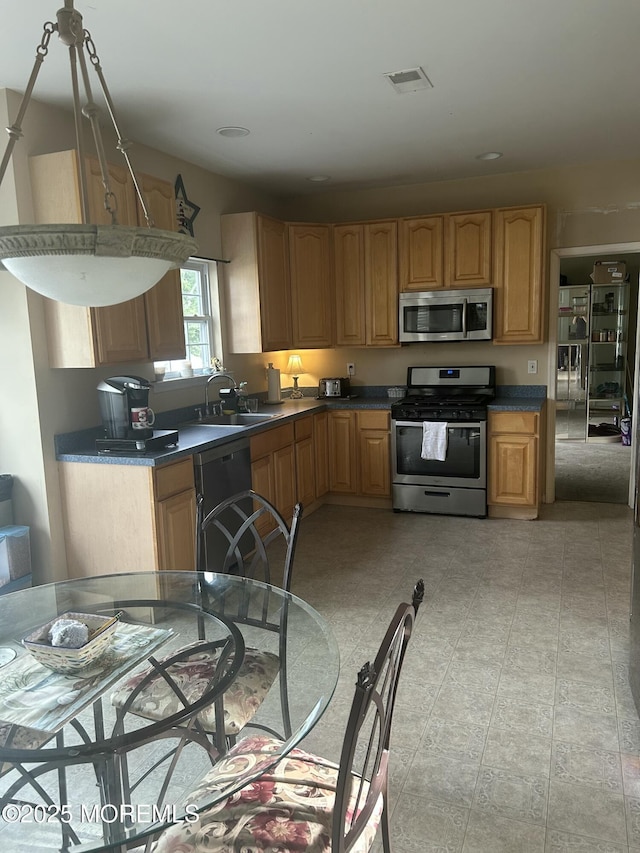 16 Aarons Way, Brick, NJ 08723 - kitchen with stainless steel appliances, dark countertops, and recessed lighting