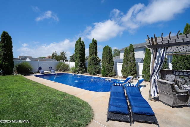 1020 Sarasota Dr, Forked River, NJ 08731 - view of pool with a fenced backyard, a patio, and a pergola