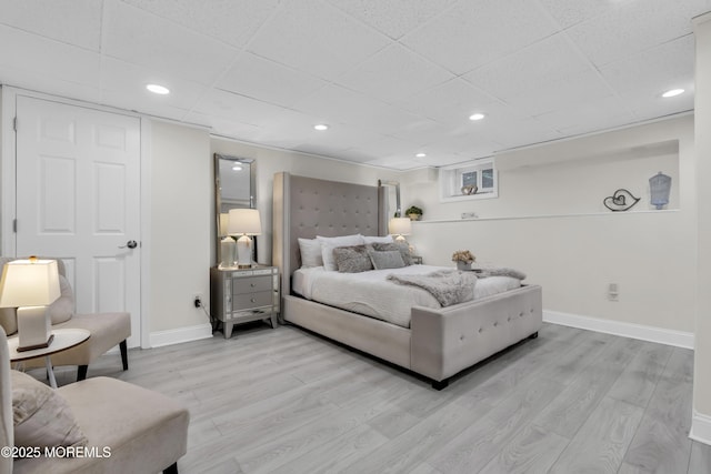 64 Scarlet Dr, Parlin, NJ 08859 - bedroom featuring light wood-style floors, a paneled ceiling, and recessed lighting