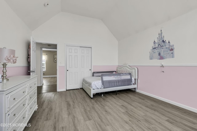 64 Scarlet Dr, Parlin, NJ 08859 - bedroom with vaulted ceiling, light wood finished floors, and a closet