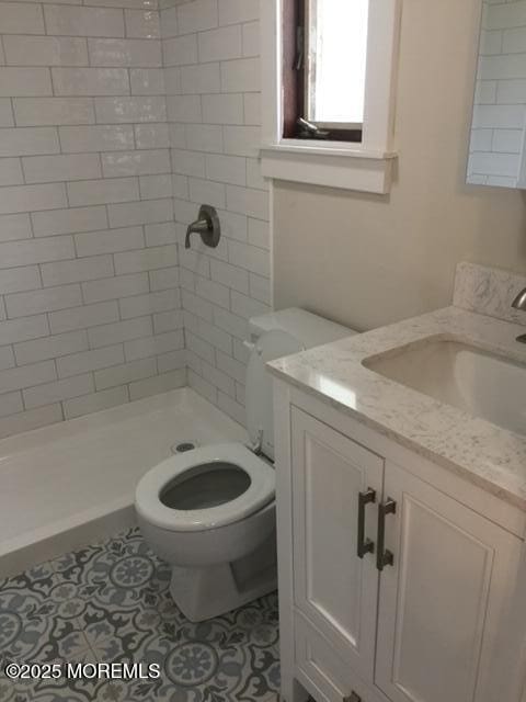 240 Beachwood Blvd, Beachwood, NJ 08722 - full bath featuring vanity, a shower stall, and tile patterned flooring