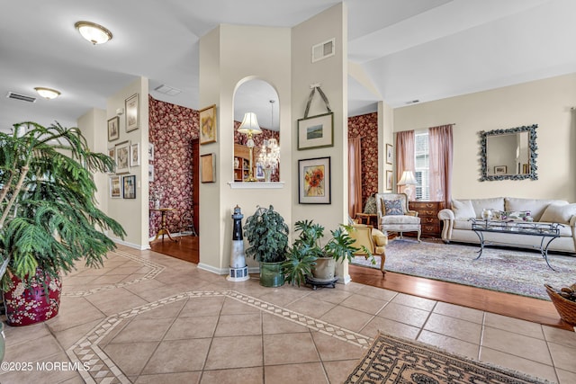 43 Bradley Beach Way, Waretown, NJ 08758 - hall featuring tile patterned floors and arched walkways