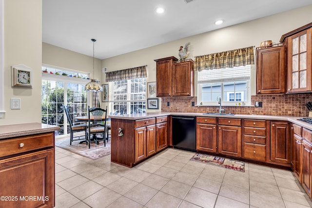 43 Bradley Beach Way, Waretown, NJ 08758 - kitchen with dishwasher, a peninsula, healthy amount of natural light, tasteful backsplash, and recessed lighting