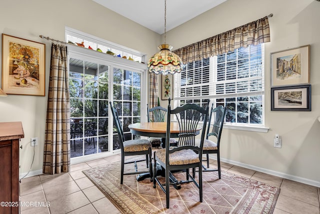 43 Bradley Beach Way, Waretown, NJ 08758 - dining space featuring light tile patterned floors and baseboards