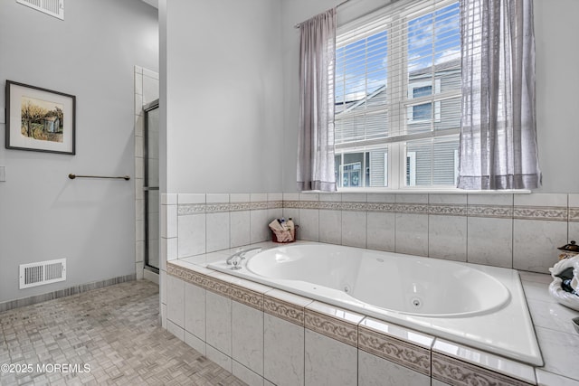 43 Bradley Beach Way, Waretown, NJ 08758 - bathroom with a tub with jets and a tile shower