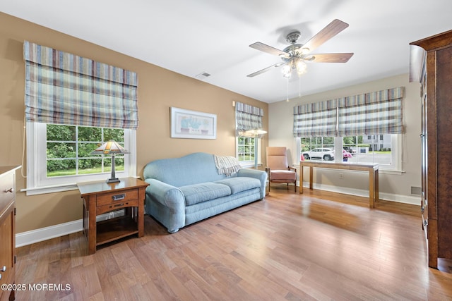 363 Yorkshire Pl, Morganville, NJ 07751 - living room with wood finished floors and ceiling fan