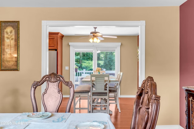 1617 Doris St, Wall, NJ 07719 - dining area featuring ceiling fan and light wood-style flooring