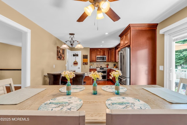 1617 Doris St, Wall, NJ 07719 - dining space with ceiling fan and recessed lighting