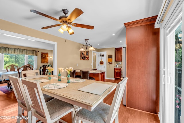 1617 Doris St, Wall, NJ 07719 - dining room featuring light wood-type flooring, recessed lighting, and ceiling fan