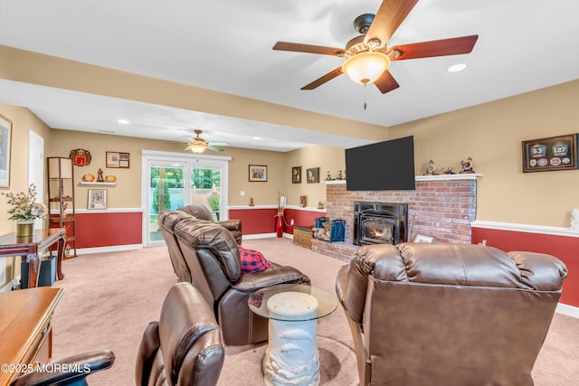 1617 Doris St, Wall, NJ 07719 - living area featuring carpet floors, a ceiling fan, and recessed lighting