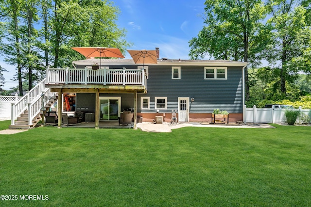 1617 Doris St, Wall, NJ 07719 - rear view of house featuring a patio, a deck, and stairs