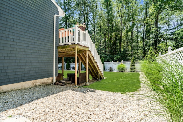 1617 Doris St, Wall, NJ 07719 - fenced backyard with stairs and a deck