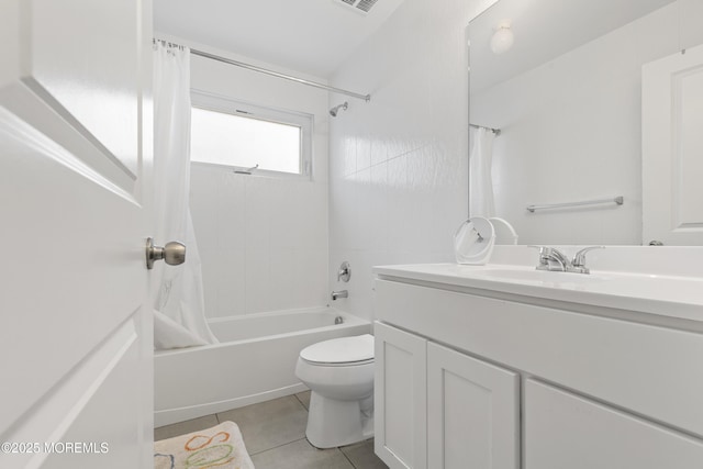 94 Bradhurst Ave, Lakewood, NJ 08701 - bathroom featuring shower / bath combo with shower curtain, vanity, and tile patterned floors