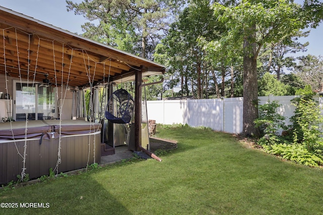 8 N Cherokee Ln, Brick, NJ 08724 - view of yard with a hot tub and a ceiling fan