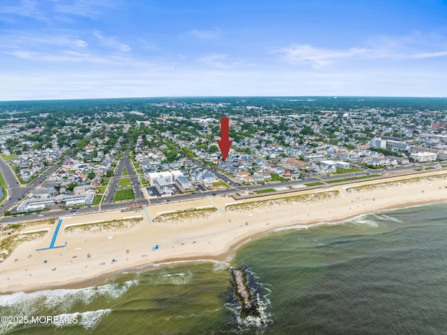 114 3rd Ave, Bradley Beach, NJ 07720 - aerial overview of property's location featuring waterfront with a beach