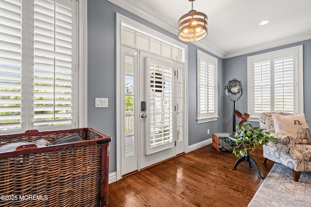 114 3rd Ave, Bradley Beach, NJ 07720 - foyer entrance featuring wood finished floors and ornamental molding
