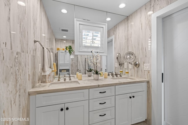 114 3rd Ave, Bradley Beach, NJ 07720 - full bath with double vanity and recessed lighting