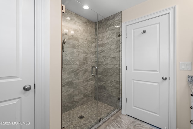 114 3rd Ave, Bradley Beach, NJ 07720 - bathroom with a stall shower and marble finish floors