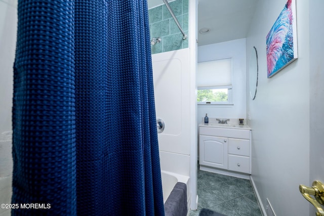 2 Darien Cir, Howell, NJ 07731 - bathroom with tile patterned floors, vanity, and shower / bath combination with curtain