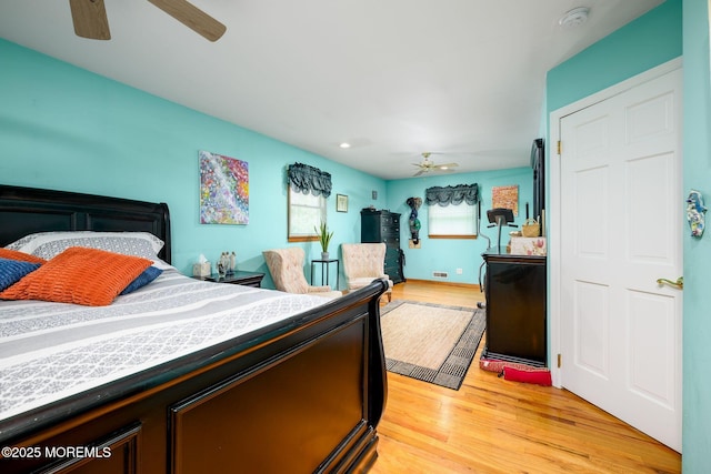 2 Darien Cir, Howell, NJ 07731 - bedroom featuring light wood-type flooring, ceiling fan, and recessed lighting